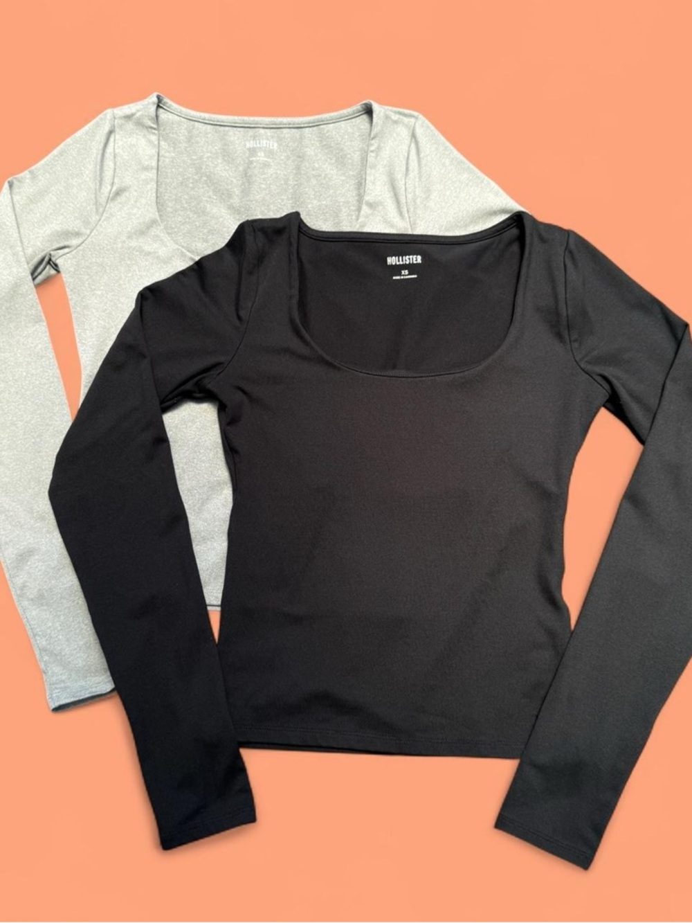Hollister Scoop Neck Long Sleeve Crop Top bundle